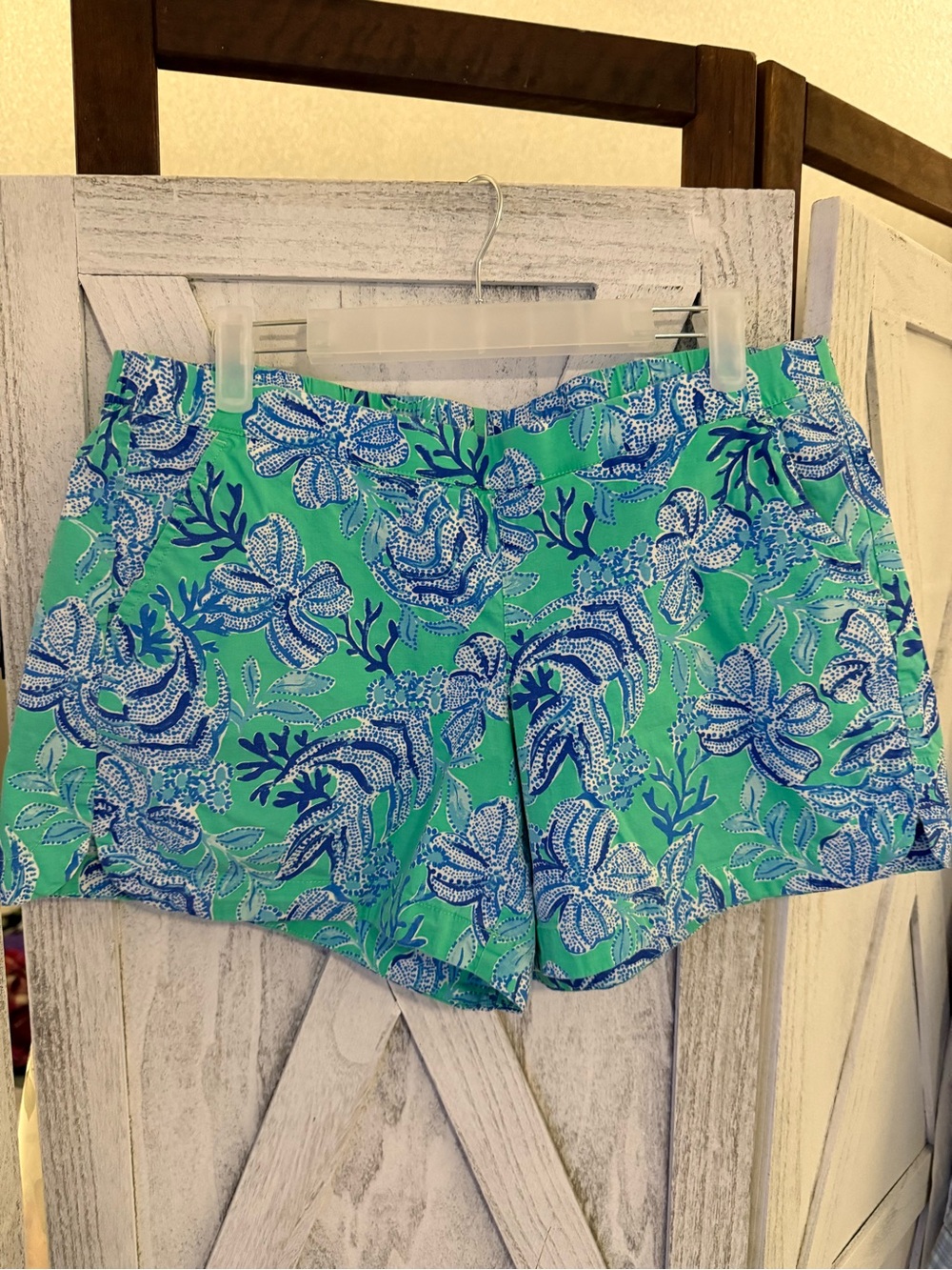 LILLY PULITZER OCEAN VIEW SHORT, CABANA GREEN, KEEPIN IT REEL! Sz. M
